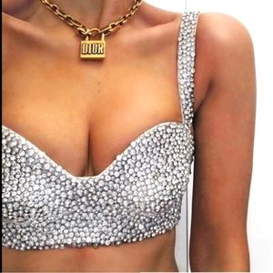 H&M Moschino rhinestone bralette